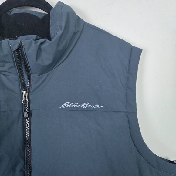 Eddie Bauer Mens Down Puffer Vest Size XL Blue Full Zip Outdoor Hiking Layers - Picture 3 of 7